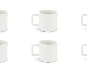 Excelsa Nordic zestaw 6 białych filiżanek do kawy, ceramiczny, pojemno