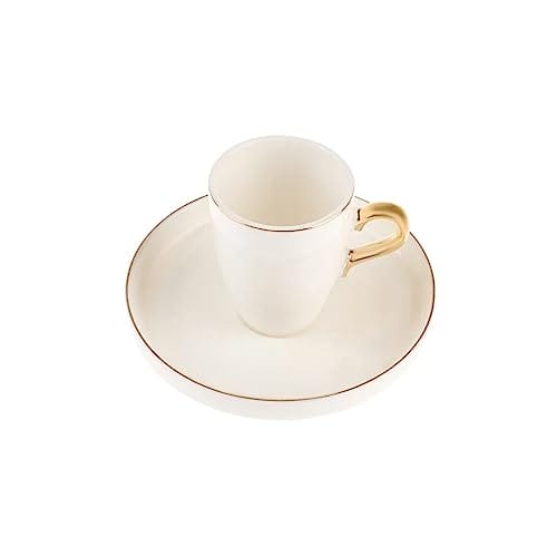 Karaca Pippo Espresso Coffee Service dla 6 osób 6 tazze da caffè e 6 piattini robusta tazza da moka tazze da caffè spesse tazze da caffè espresso porcellana - obrazek 2