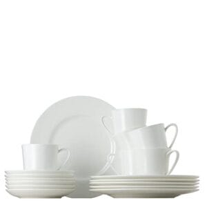 Rosenthal 61040-800001-18735 Jade biały 18-częściowy zestaw do kawy Fine Bone China