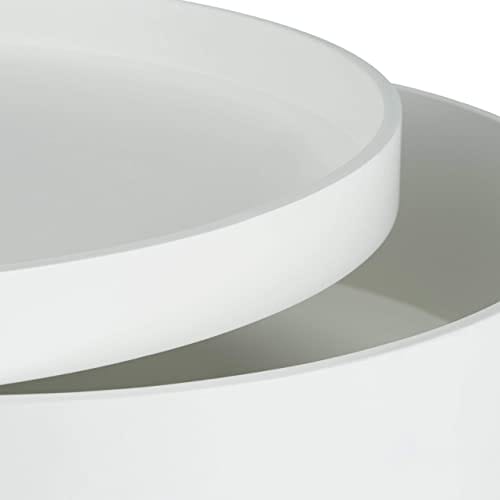 Stolik pomocniczy okrągły skandynawski design 70 sztuk stolik nocny z tacą schowek wys. x szer. x gł.: 50 x 38 x 38 cm biały - obrazek 4