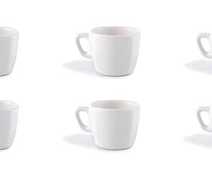 Excelsa Eclipse Zestaw 6 białych filiżanek do kawy ceramika Stoneware pojemność 70 Ml.