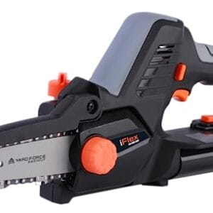 Mini piła łańcuchowa Yard Force 12 V iFlex - kompaktowa, przenośna i wygodna na baterie, o wszechstronnych możliwościach cięcia i łatwej obsłudze. Bezpieczna i idealna do przycinania gałęzi i małych drzew