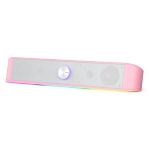 Redragon GS560 Adiemus RGB - Soundbar 2.0-kanałowy głośnik komputerowy z dynamiczną listwą świetlną, synchronizacja audio/wyświetlacz podświetlenie dotykowe, regulacja głośności, kabel USB