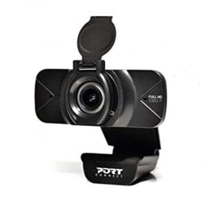 Port Connect Webcam Full HD 1080P - Kompatybilny z Window - Atrybuty: Port Designs - Kamerka internetowa z dostarczoną osłoną, mocowaniem i funkcją mikrofonu - Technologia Plug and Play - Kategorie produktów: Kamerki internetowe