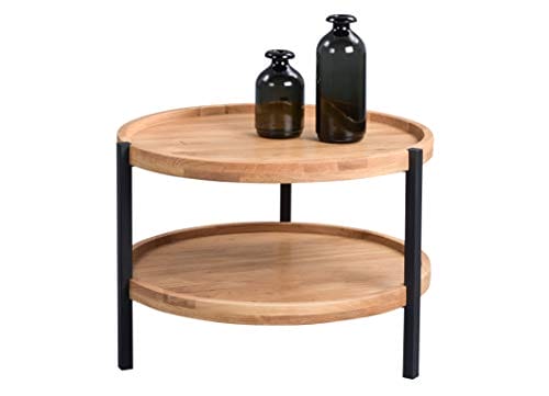 Stolik kawowy HomeTrends4You Alva 2, drewno dziki dąb, brązowy, średnica 65 cm, wysokość 46 cm - obrazek 3