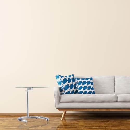 Relaxdays Srebrny stolik kawowy z regulacją wysokości do 70 cm, stal chromowana, szklany blat Ø 46 cm - obrazek 5