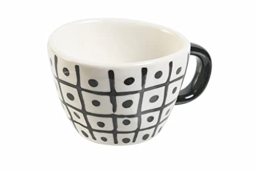 Villa d’Este Home Tivoli Masai Black Set 6 filiżanek kawy 90 ml kamionkowy - Zestaw 6 filiżanek kawy Gresowych z uchwytem | Villa d’Este Home Tivoli | 90 ml pojemność | Zalecane pranie ręczne - obrazek 4