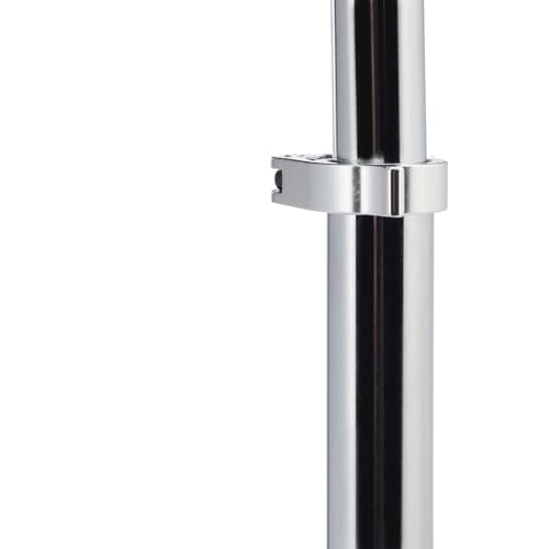 Relaxdays Srebrny stolik kawowy z regulacją wysokości do 70 cm, stal chromowana, szklany blat Ø 46 cm - obrazek 4