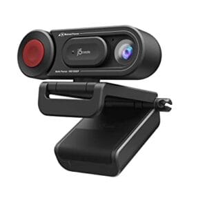j5create JVU250 - Kamera internetowa HD 1080P z mikrofonem USB PC Laptop - Automatyczne ustawianie ostrości - Magnetyczna pokrywa prywatności - Live Streaming/Zoom/Rozmowy wideo/Spotkania online/Gry
