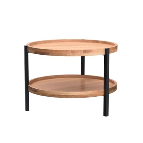 Stolik kawowy HomeTrends4You Alva 2, drewno dziki dąb, brązowy, średnica 65 cm, wysokość 46 cm - obrazek 2