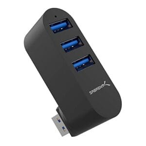 SABRENT Hub USB 3.0, adapter USB, obrotowy rozdzielacz USB, aluminium,