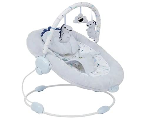 LADIDA 696 bujaczka dinozaura dla niemowląt z uspokajającymi wibracjami melodiami muzycznymi białym szumem tapicerką siedziska zdejmowanym pałąkiem na zabawki z 3 pięknymi zabawkami - obrazek 3