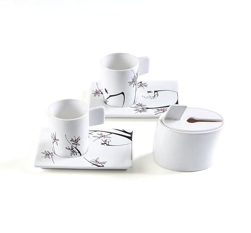 Deagourmet KITH-13 Zestaw do kawy 2 filiżanek i 1 Cukierka Porcelana