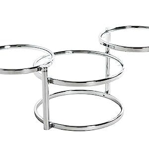 HAKU Möbel stolik kawowy, metal, chrom, szer. 58-140 x gł. 50 x wys. 4