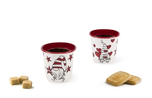 Excelsa 65421 Zestaw 6 Kubek do Kawy Gnome Sweet Home Ml.90 Szkło Biały Z Dekoracją Linii Gnome Sweet Home - Zestaw 6 filiżanek kawy Gnome Sweet Home, Chiny Nowa porcelana kostna, Pojemność ml. 90, Średnica cm.6,5, Wysokość cm.6, Zmywarka i kuchenka mikrofalowa, Zestawy do Kawy - obrazek 5