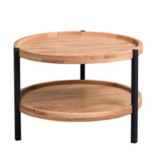 Stolik kawowy HomeTrends4You Alva 2, drewno dziki dąb, brązowy, średnica 65 cm, wysokość 46 cm