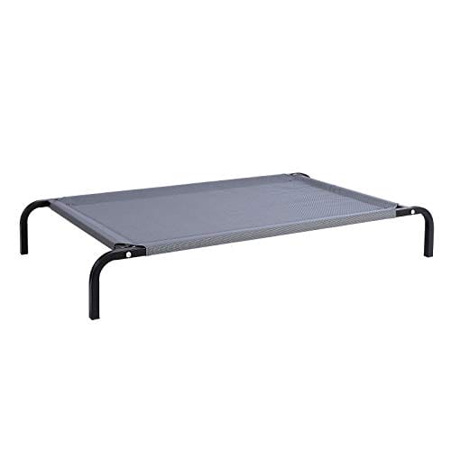 dibea Leżak dla psa do użytku na zewnątrz podwyższone legowisko dla psa leżanka dla zwierząt domowych (dł.) 114 x 76 cm szary