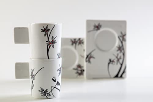 Deagourmet KITH-13 Zestaw do kawy 2 filiżanek i 1 Cukierka Porcelana - obrazek 4