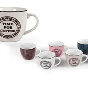 Zestaw 6 filiżanek kawy Porcelana Kawa 90 ml Różne kolory Decoro Time for Coffee MBB-820809