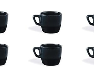 Excelsa Eclipse Zestaw 6 filiżanek do kawy Czarny ceramiczny Stoneware pojemność 70 Ml.