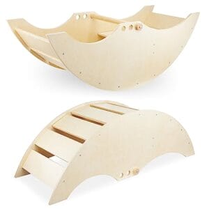 Mamabrum Bujak Drabinka dla Dzieci w Kształcie Łódki z Ławeczką 2 Poziomy Wysokości Poręczny Regulowany Uchwyt Solidna Konstrukcja Wygodna Ławeczka