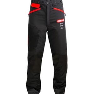 Oregon Waipoua Spodnie ochronne do piły łańcuchowej typ ochrony A klasa 1 rozmiar S (42-44) - Wytrzymałe spodnie ochronne z nylonowymi padami, lekkie i oddychające, odporność na cięcia, abrazję, ciepło, olej i paliwo, z praktycznymi kieszeniami