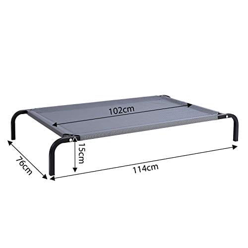 dibea Leżak dla psa do użytku na zewnątrz podwyższone legowisko dla psa leżanka dla zwierząt domowych (dł.) 114 x 76 cm szary - obrazek 3