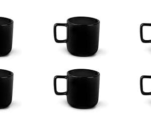 Excelsa Nordic Zestaw 6 filiżanek do kawy Czarne Ceramika Stoneware Pojemność 80 Ml.