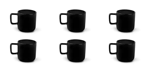 Excelsa Nordic Zestaw 6 filiżanek do kawy Czarne Ceramika Stoneware Pojemność 80 Ml.