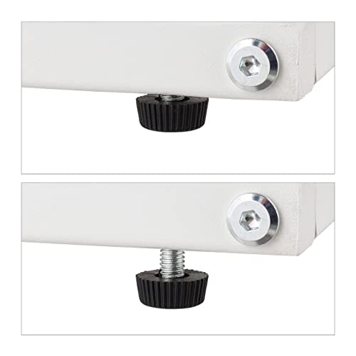 Relaxdays Stolik pomocniczy w kształcie litery C (wys. x szer. x gł.): 60 x 30 x 45 cm stół do wsuwania metal i wygląd drewna biały/brązowy - praktyczny i wszechstronny stolik kawowy - obrazek 6