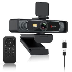 Angetube Kamera internetowa 4K HD 8 MP z mikrofonem USB do konferencji komputerów Mac / streamingu / lekcji online - kompatybilna z Zoom Skype Facetime