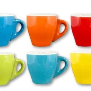 Anna Flowers Zestaw Serwis 6 Filiżanki Kawy Kolorowe Kolor Pastel Ceramiczny