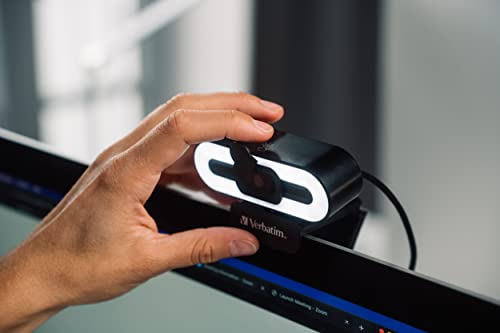 Verbatim Kamera internetowa z mikrofonem i oświetleniem - Full HD 1080p, Plug & Play, Autofokus, do prowadzenia rozmów wideo w domowym biurze lub jako kamera - Kamerki internetowe Verbatim - obrazek 5