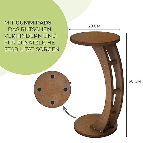 OHANA stolik, mały drewniany stolik kawowy, pomocniczy, do salonu, wyp - obrazek 5