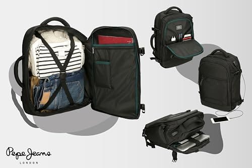 Pepe Jeans Bagaż - Worek Pocztowy Mężczyźni Bromley | Plecak Turystyczny 30x44x18 cm | Grün | USB-Anschluss | Laptopfach - obrazek 12