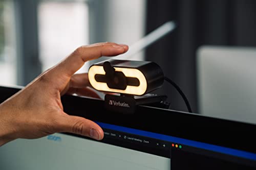 Verbatim Kamera internetowa z mikrofonem i oświetleniem - Full HD 1080p, Plug & Play, Autofokus, do prowadzenia rozmów wideo w domowym biurze lub jako kamera - Kamerki internetowe Verbatim - obrazek 6