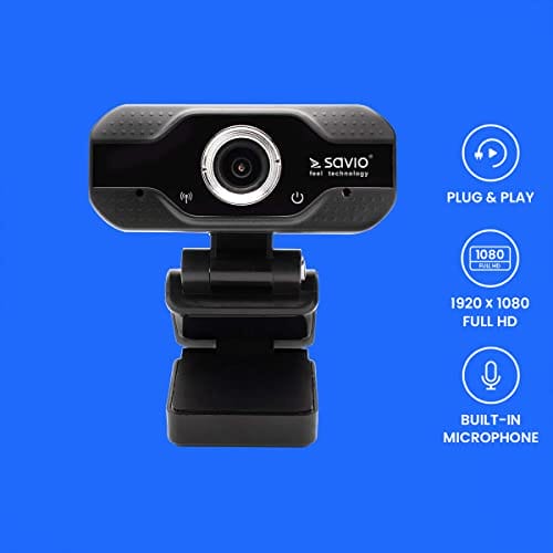 Savio Webcam USB Full HD CAK-01 Negro - Kamerka internetowa Savio z wysoką rozdzielczością Full HD - obrazek 2