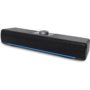 Głośniki komputerowe przewodowy soundbar USB LED z potężnym stereo wejście AUX 35 mm głośniki z pokrętłem regulacji głośności do komputera komputera stacjonarnego