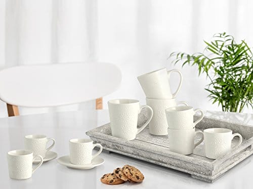 H&H 6 filiżanek do kawy ceramicznej, różne dekoracje, bez talerza, 80 - obrazek 8