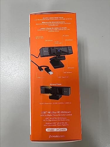 Kamera internetowa 4K Ultra HD j5create z 5-krotnym zoomem cyfrowym, ochroną prywatności, podwójnym mikrofonem i pilotem zdalnego sterowania USB-C | do wideokonferencji i zajęć online - obrazek 6