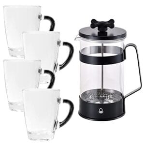 Benetton United Colors of 4 szklanki Zestaw do ekspresu do kawy z tłokiem