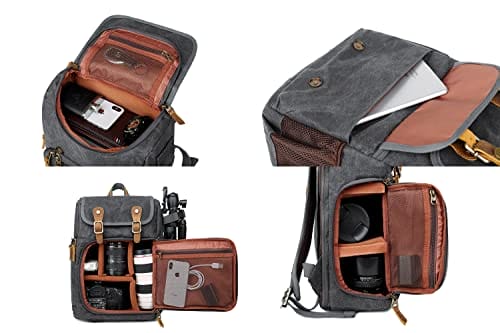 Plecak fotograficzny YuanWen - duży, wodoodporny i odporny na wstrząsy, idealny dla lustrzanek cyfrowych SLR/DSLR - obrazek 4