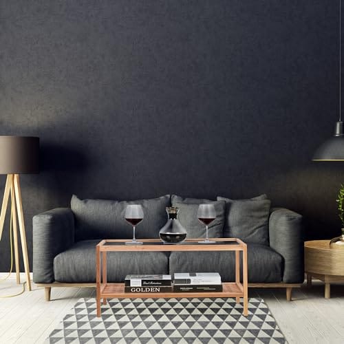 Stolik pomocniczy do salonu Relaxdays z szklaną półką, drewno orzecha włoskiego, 40x80x40 cm - obrazek 4