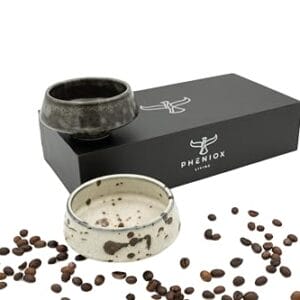 Pheniox Zestaw filiżanek do cappuccino Barista – 2 x 180 ml – wysokiej jakości filiżanki do kawy z porcelany – Latte Art bez uchwytu – ponadczasowe nowoczesne wzornictwo