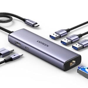 UGREEN Stacja dokująca USB C z 4K HDMI, Ethernet, PD 100 W, 3 USB A 3.