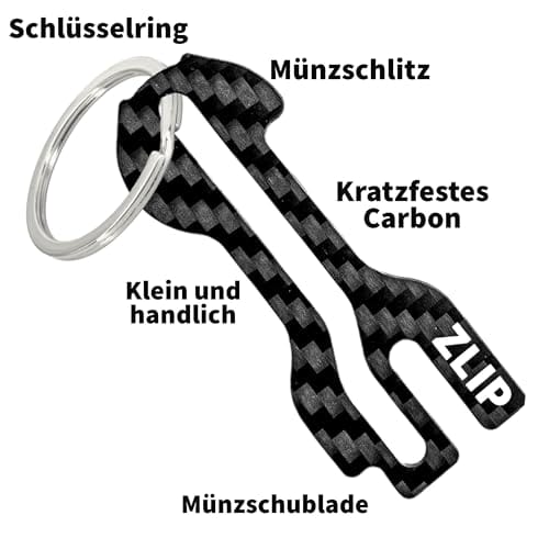 ZLIP® and Slide otwieracz do wózka na zakupy z włókna węglowego z kółk - obrazek 3