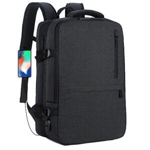 BKAZV Plecak easyJet Cabin Bag 45x36x20 Duży Plecak Portatil 17.3 Cal Rozkładany Kabina Podróży Walizki Plecak Szkolny z schowkiem na komputer i port ładowania USB czarny