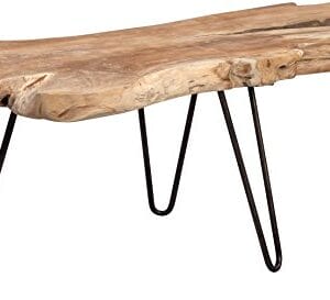 Stolik kawowy drewno tekowe 100x40x40 cm brązowy - HomeTrends4You