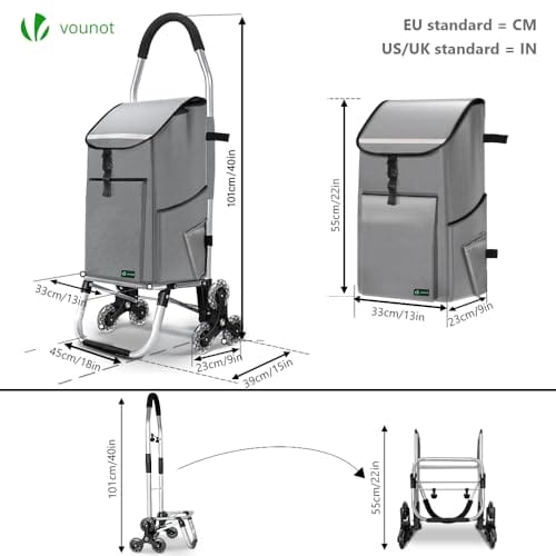 VOUNOT - Wygodne i pojemne wózki na zakupy - obrazek 3