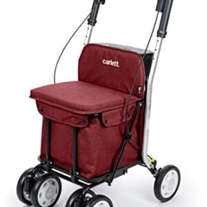 Carlett - Wózek 4-kołowy na zakupy - chodzik z krzesełkiem, składany w